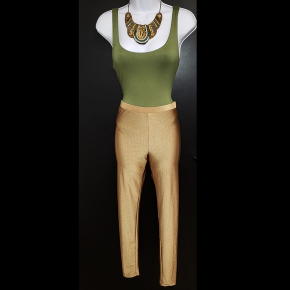 Gold Stretchy Pants - Picture 1 of 2